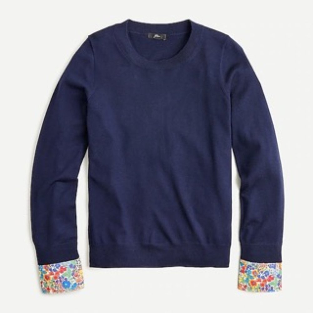 NEW J CREW Tippi Sweater Liberty Margaret Annie Floral Cuffs NWT